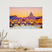 Sunset Over Rome, Italien Poster (Küche)