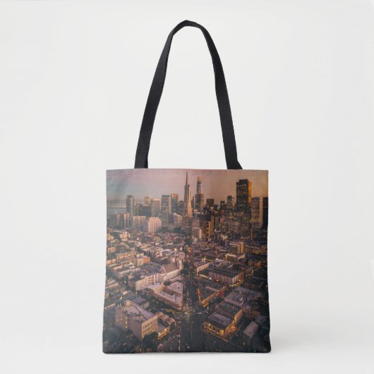 Sunset Over San Francisco Financial District Tasche (Vorderseite)