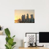Sunset over Skyline of Doha, Katar Poster (Heimbüro)