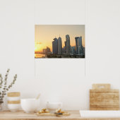 Sunset over Skyline of Doha, Katar Poster (Küche)
