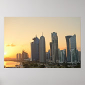 Sunset over Skyline of Doha, Katar Poster (Vorne)