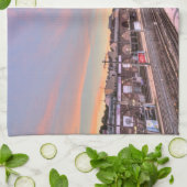 Sunset Over Spittelau, Wien Österreich Geschirrtuch (Gefaltet)