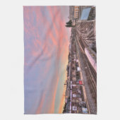 Sunset Over Spittelau, Wien Österreich Geschirrtuch (Vertikal)