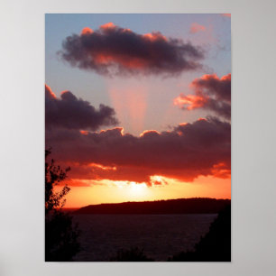 Sunset over St Aubin's Bay in Jersey Poster