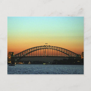 Sunset over Sydney Harbor Bridge, Australia Postkarte