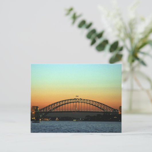 Sunset over Sydney Harbor Bridge, Australia Postkarte (Stehend Vorderseite)
