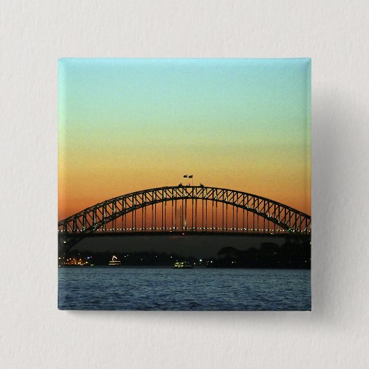 Sunset over Sydney Harbour Bridge, Australien Button (Vorderseite)