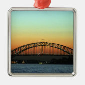 Sunset over Sydney Harbour Bridge, Australien Silbernes Ornament (Vorne)