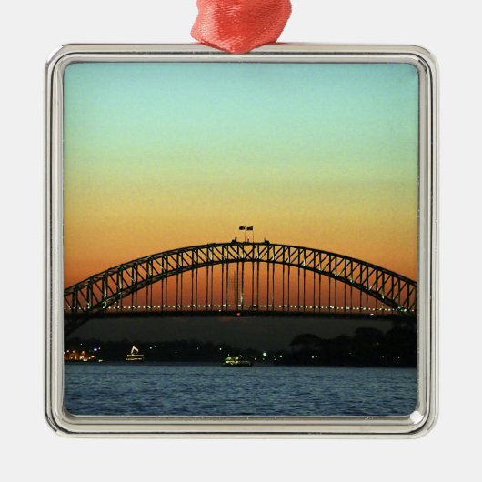 Sunset over Sydney Harbour Bridge, Australien Silbernes Ornament (Vorne)