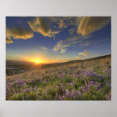 Sunset over the Bitterroot Mountains and vast Poster (Vorne)