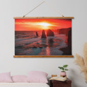 Sunset Over the Ocean Cliffs Wall Art Wandteppich Mit Holzrahmen (Schlafzimmer)