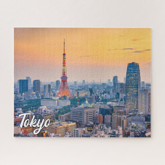 Sunset Over Tokio, Japan Puzzle (Horizontal)
