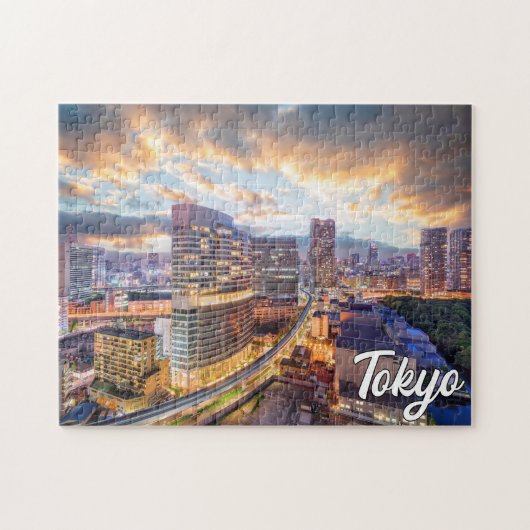 Sunset Over Tokio, Japan Puzzle (Horizontal)