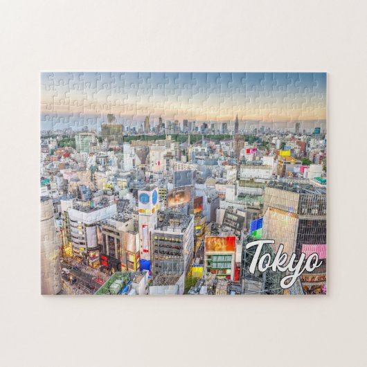 Sunset Over Tokio, Japan Puzzle (Horizontal)