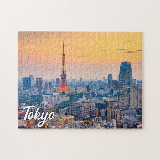 Sunset Over Tokio, Japan Puzzle (Horizontal)