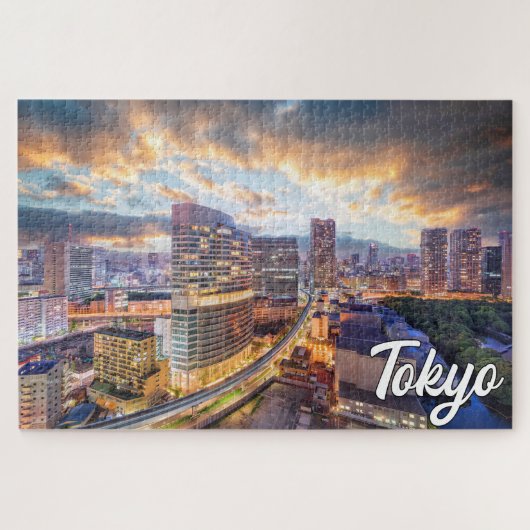 Sunset Over Tokio, Japan Puzzle (Horizontal)