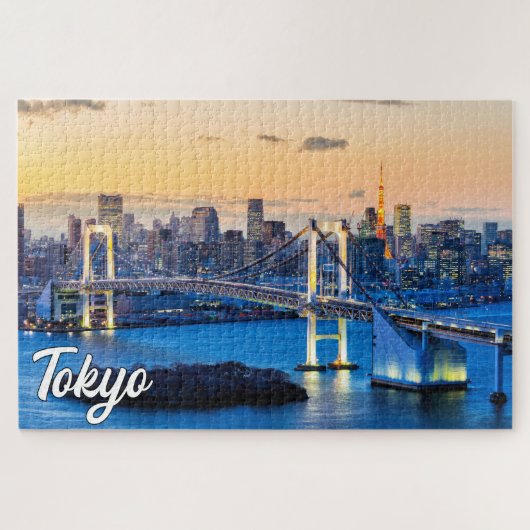Sunset Over Tokio, Japan Puzzle (Horizontal)