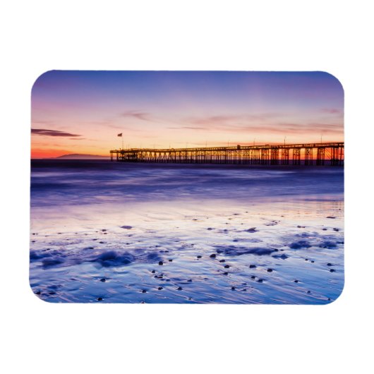 Sunset Over Ventura Pier and Beach Magnet (Horizontal)