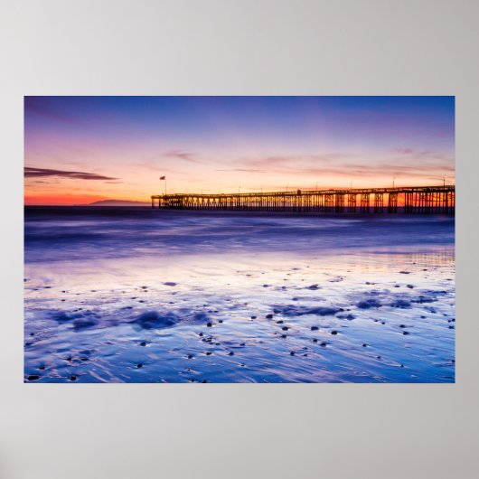 Sunset Over Ventura Pier and Beach Poster (Vorne)