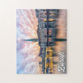 Sunset Over Zürich, Schweiz Puzzle (Vertikal)