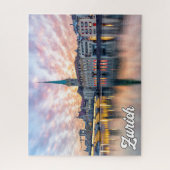Sunset Over Zürich, Schweiz Puzzle (Vertikal)