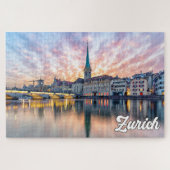 Sunset Over Zürich, Schweiz Puzzle (Horizontal)