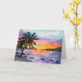 Sunset Palm Beach Karte (Gelbe Blume)
