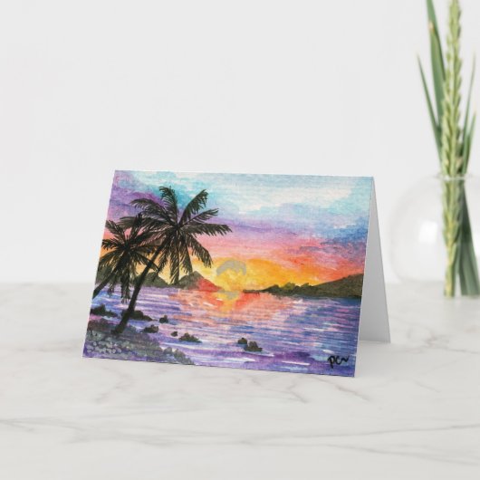 Sunset Palm Beach Karte (Vorderseite)