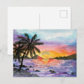 Sunset Palm Beach Postkarte (Vorne/Hinten)