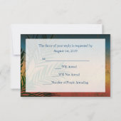 Sunset Palm Tree Branch kleine RSVP Cards Karte (Rückseite)