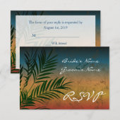 Sunset Palm Tree Branch kleine RSVP Cards Karte (Vorne/Hinten)