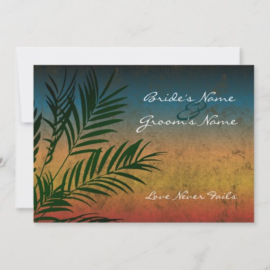 Sunset Palm Tree Branch Wedding Einladungen 12x18 (Vorderseite)