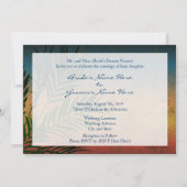 Sunset Palm Tree Branch Wedding Einladungen 12x18 (Rückseite)