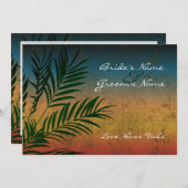 Sunset Palm Tree Branch Wedding Einladungen 12x18 (Vorne/Hinten)