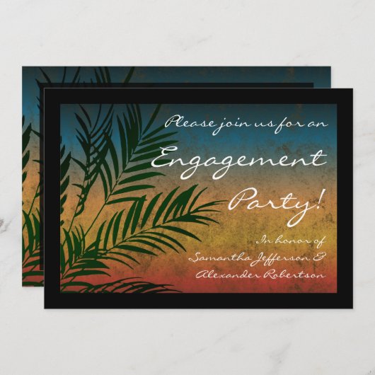 Sunset Palm Tree Party Einladungen (Vorne/Hinten)