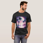 Sunset Palm Trees Ästhetik T-Shirt (Vorne ganz)