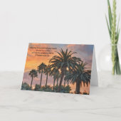 Sunset Palm Trees Bible Verse Art Note Card Karte (Vorderseite)