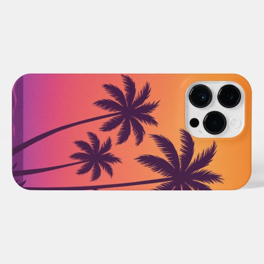 Sunset Palm Trees Phone Case – Yellow Sky Tropical iPhone Hülle (Rückseite (Horizontal))