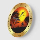 Sunset Palm Trees Silhouettes-68607 Große Wanduhr (Winkel)