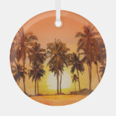 Sunset Palm Trees Sri Lanka Ornament Aus Glas (Vorderseite)