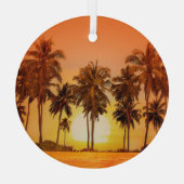 Sunset Palm Trees Sri Lanka Ornament Aus Glas (Rückseite)