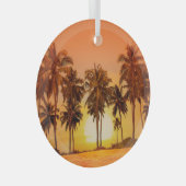 Sunset Palm Trees Sri Lanka Ornament Aus Glas (Vorderseite Rechts)