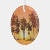 Sunset Palm Trees Sri Lanka Ornament Aus Glas (Vorderseite links)