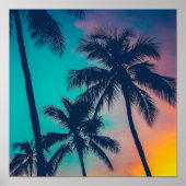 Sunset Palms Art Poster (Vorne)