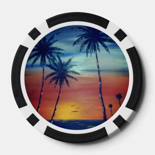 Sunset Palms Pokerchips (Rückseite)