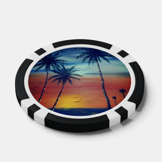 Sunset Palms Pokerchips (Einzeln)