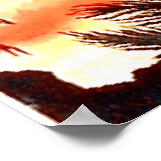 Sunset Palms Print Poster (Ecke)