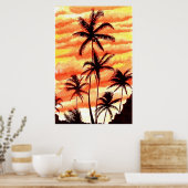 Sunset Palms Print Poster (Küche)