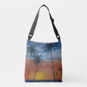 Sunset Palms Tragetaschen Mit Langen Trägern (Vorderseite)