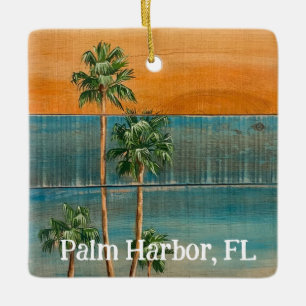 Sunset Palms Weihnachten Keramikornament